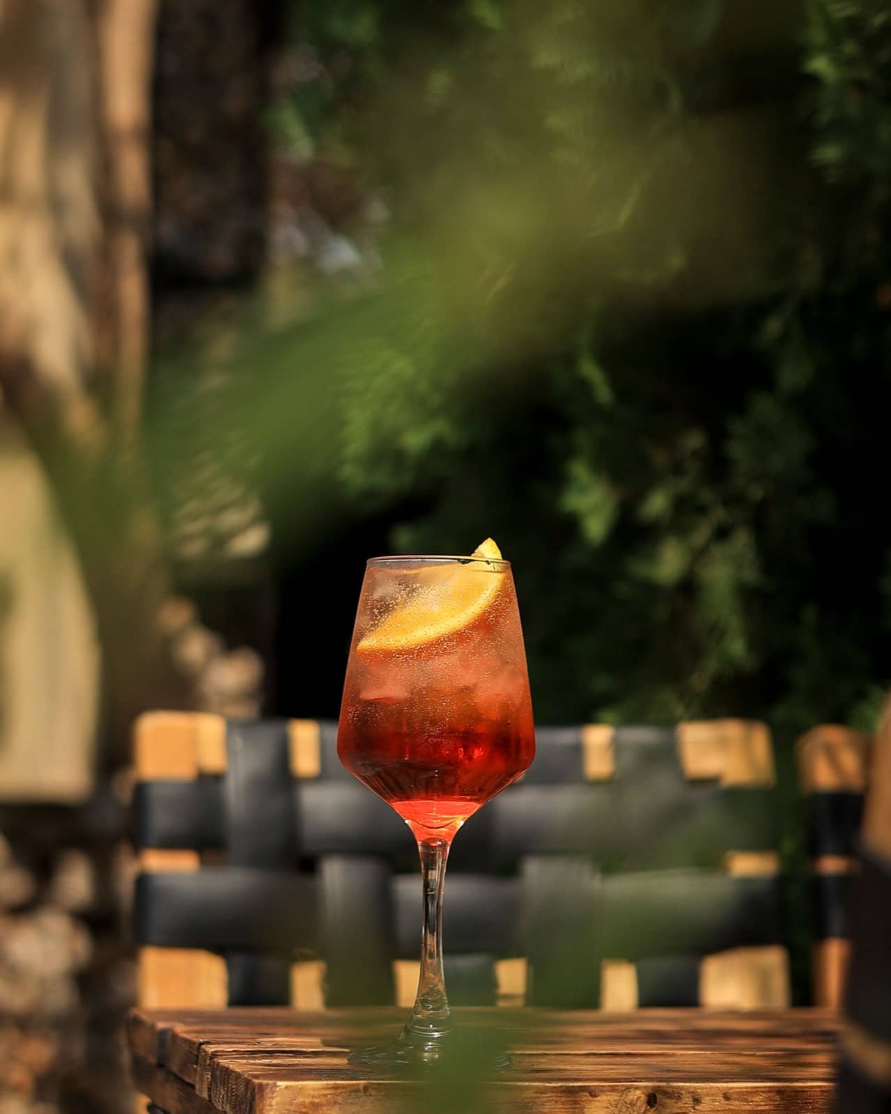 Aperol spritz in golden evening light